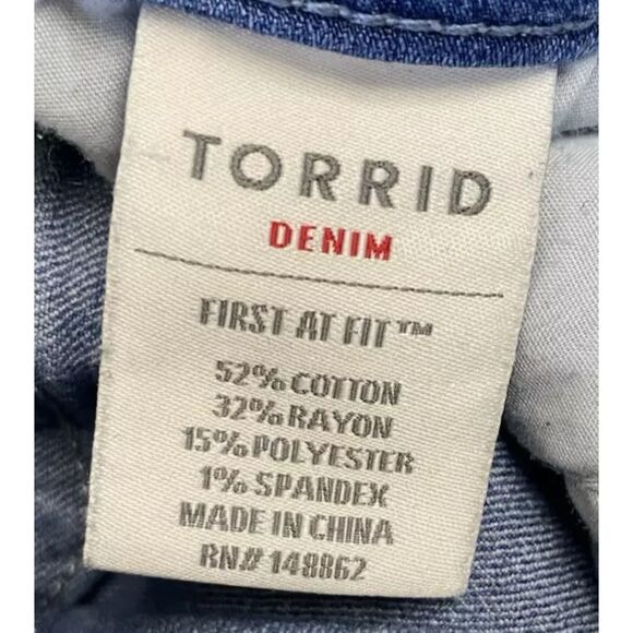 Torrid First Fit Jegging Jeans Women's Size 14S (33x25) Short Mid Rise Striped - Picture 7 of 11